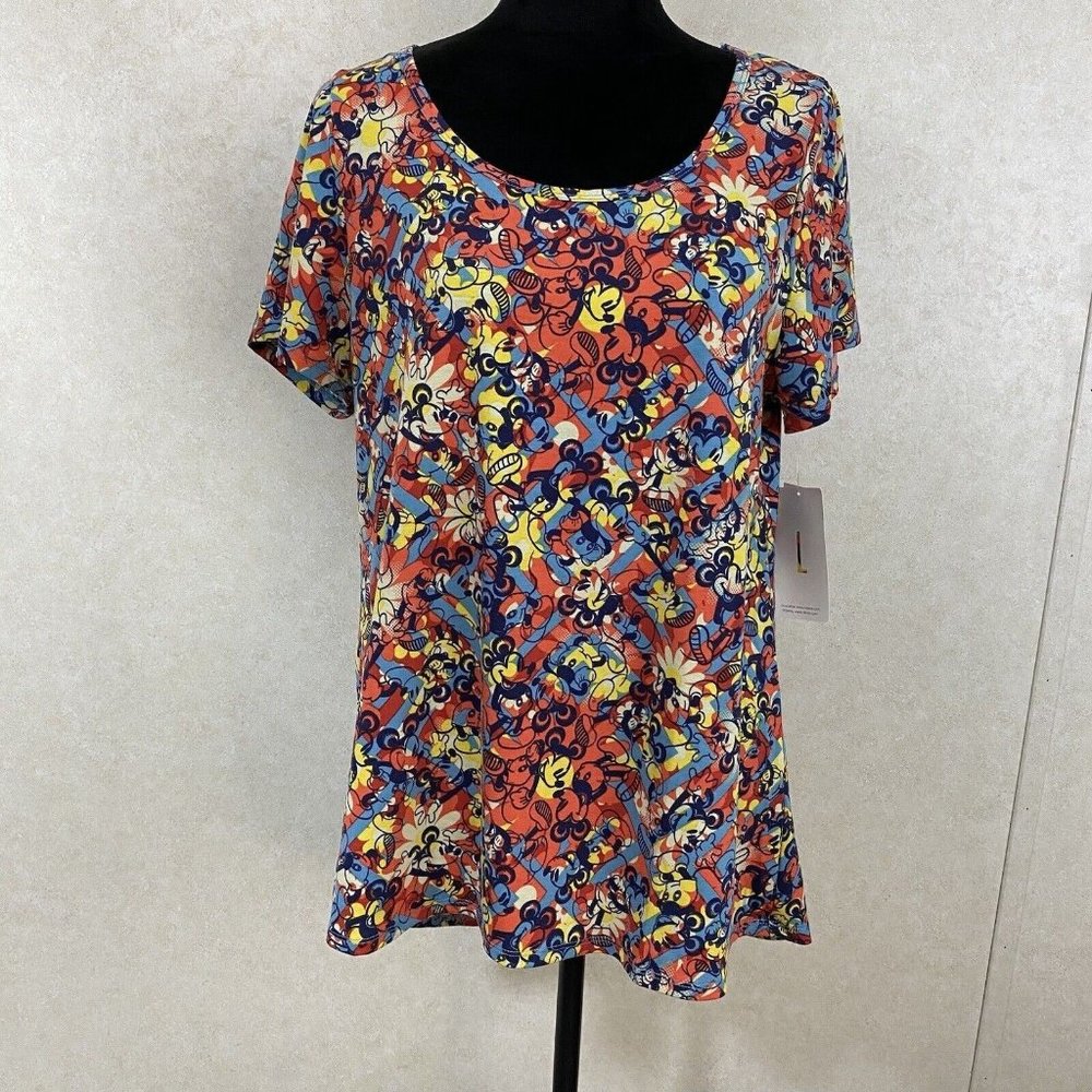 Lularoe Women's Disney Classic T Multi Color Mickey Top Size L NWT